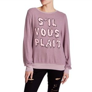 Wildfox S'Il Vous Plait Sweatshirt Top